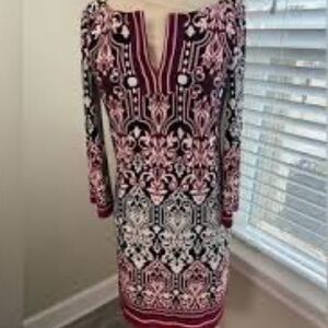 Laundry by design black red print Tunic shift dress size small size medium
